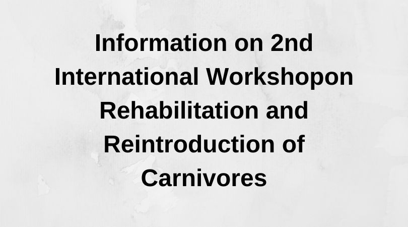Information on 2nd International Workshop on Rehabilitation and Reintroduction of Carnivores