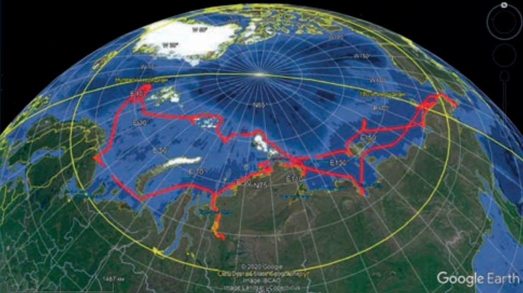 Маршрут экспедиции Северного флота и РГО «Архипелаги Арктики – 2020»