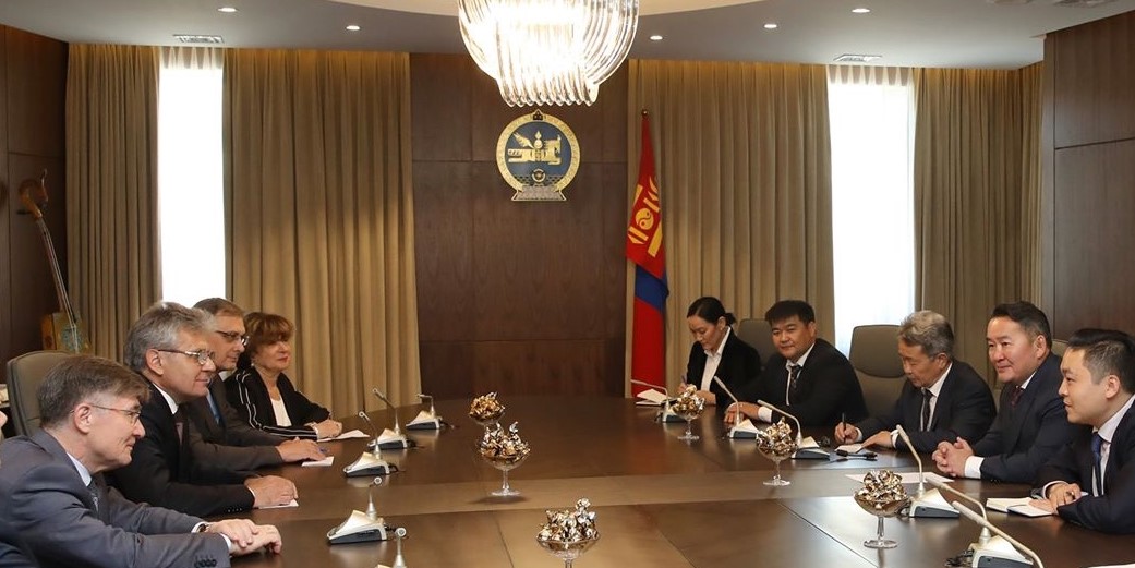 Прием делегации Президиума РАН президентом Монголии Х. Баттулгой.